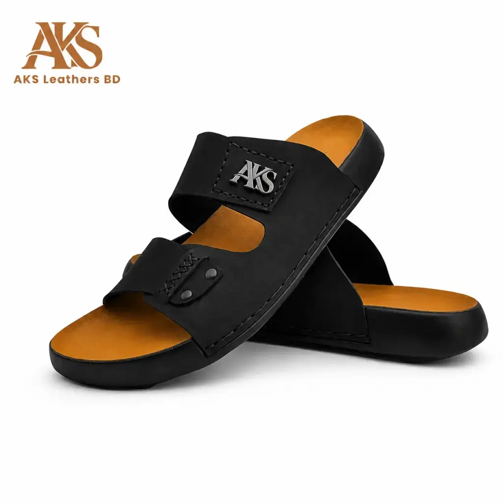 Black Classic Slide Stylish Sandal made with 100% original soft leather for men